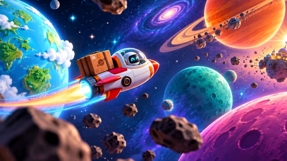 Astro Zip — illustrated game cover