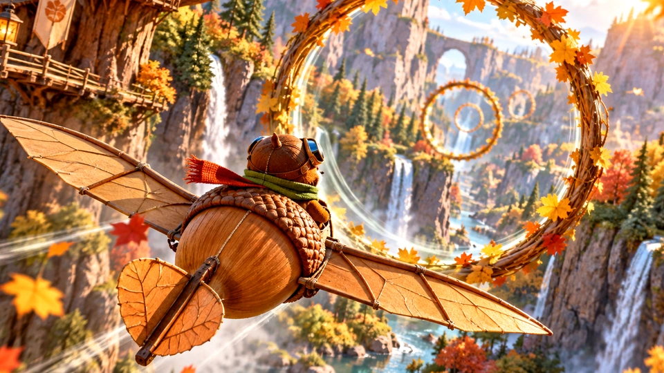 Autumn Glide — illustrated game cover